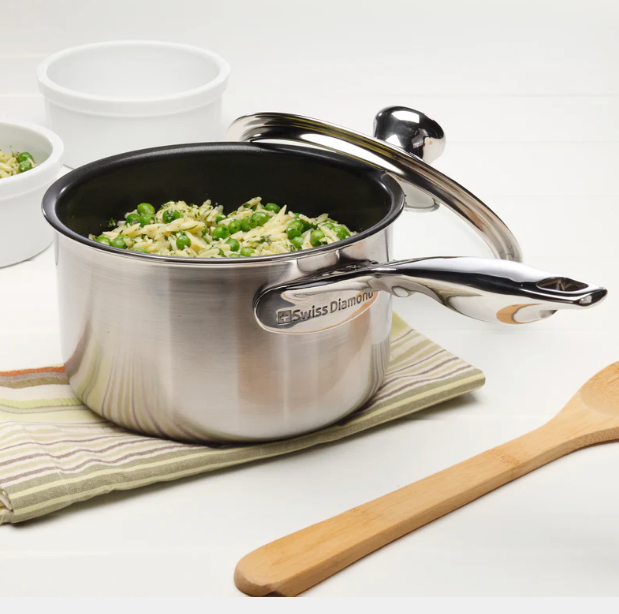 Swiss Diamond® Nonstick Clad Saucepan 2.6 qt with Lid