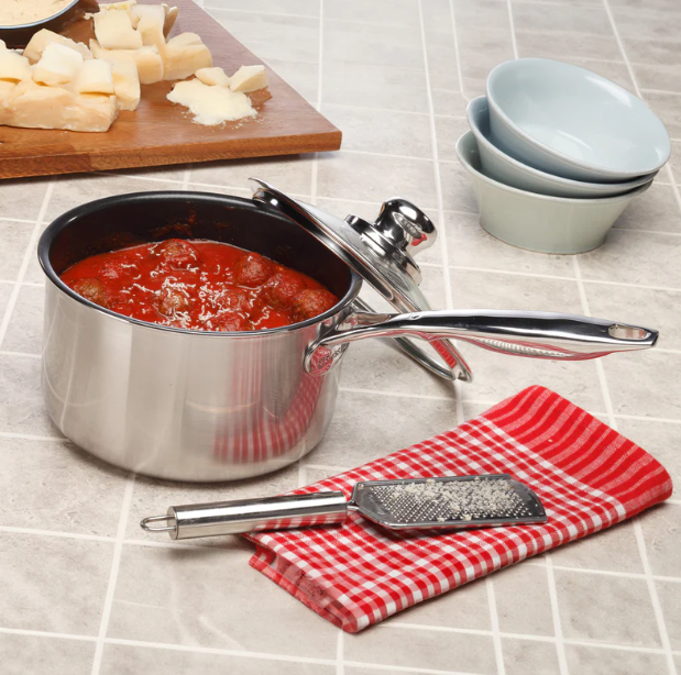 Swiss Diamond® Nonstick Clad Saucepan 2.6 qt with Lid